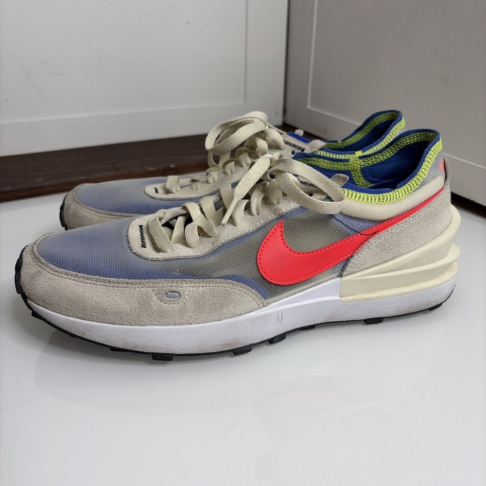 Nike Men's Waffle One Coconut Milk Crimson Royal Sneaker Size 10.5
